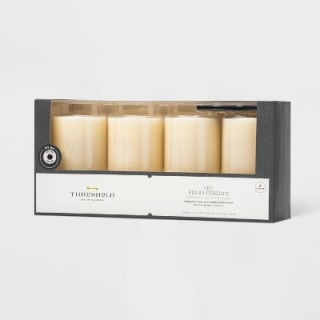 Threshold LED Flameless Black Wick Battery Operated Pillar Candles (Set of 4)