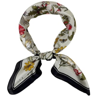 Wrapables Floral Satin Neckerchief Scarf 