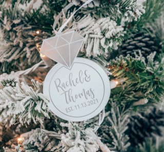 Personalized Ring-Shaped Christmas Ornament