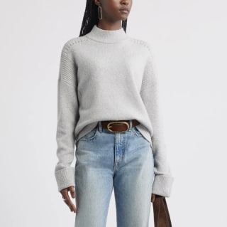 Treasure & Bond Rib Detail Mock Neck Sweater