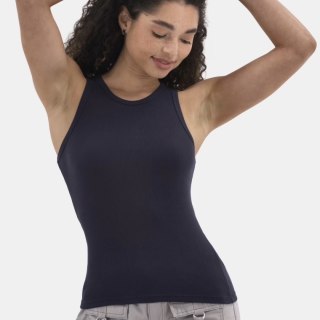 No Boundaries Ribbed High Neck Tank Top