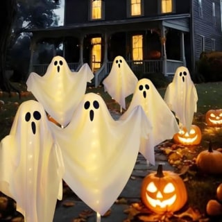 3-Pack Ghost Solar Powered Halloween Decoration