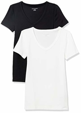 Amazon Essentials Women's V-Neck T-Shirt (Pack of 2)