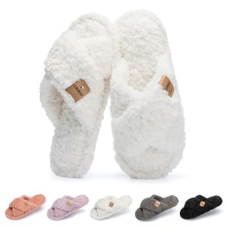 GOEWY Fuzzy Open Toe Slippers