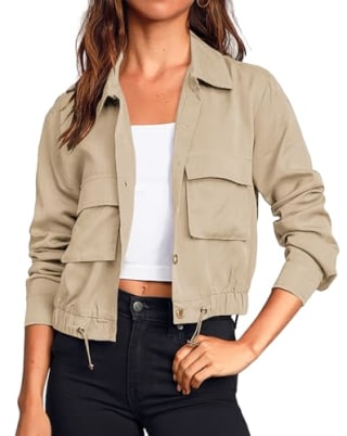 Onedreamer Women's Cropped Utility Jacket