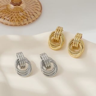 Sherlove Chunky Gold Plated Knot Earrings