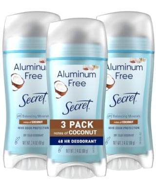 Secret Clinically Proven Aluminum Free Deodorant (3 Pack)