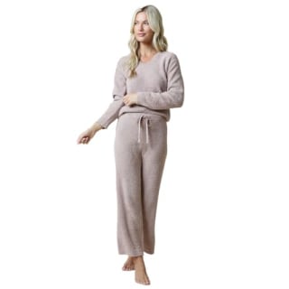 Softies Ultra-Soft Solid Marshmallow V-Neck Lounge Set