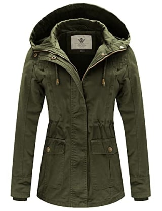WenVen Women's Cotton Military Jacket
