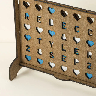 Personalized Hearts Four-Across Game