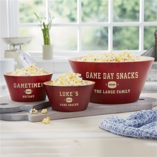 Personalization Mall Game Day Bamboo Personalized Bowls