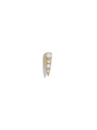 Wildlike Pave Diamond Spike Yellow Gold Stud