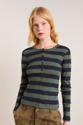Sybil Stripe Crew Cardigan 