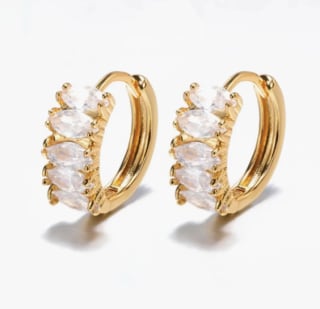 Mazin Jewels Baguette Hoops
