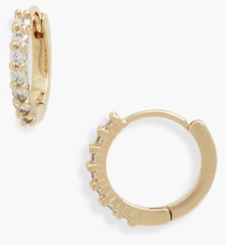 Nordstrom Crystal Huggie Hoop Earrings