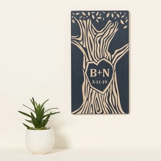 Uncommon Goods Personalized Tree Wood Carving