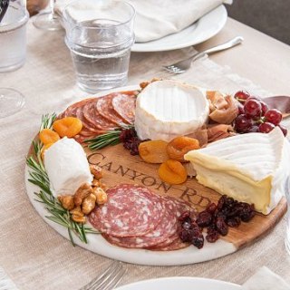 Mark & Graham Wood and Marble Round Cheese Board