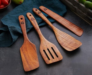 Woodenhouse Lifelong Quality Wooden Spatula (Set of 4)