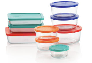 Pyrex Simply Store 9-Pack Mixed Sized Glass Food Storage Set