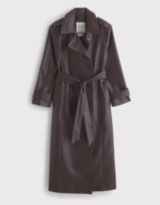 Abercrombie and Fitch Vegan Leather Trench Coat