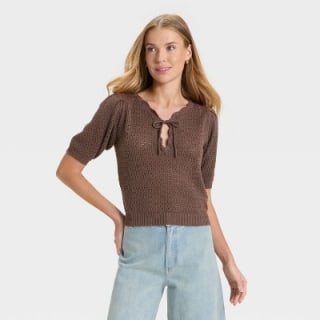 Universal Thread Short Sleeve V-Neck Pullover Sweater