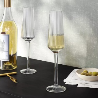 Threshold Ribbed Stemmed Cassin Champagne Flute