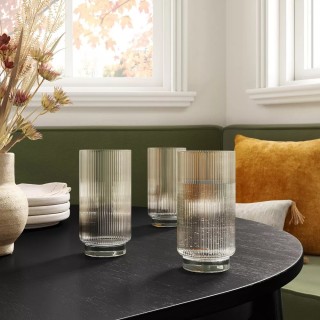 Threshold Glass Ribbed Cassin Tall Tumbler