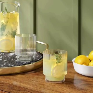 Threshold Glass Ribbed Cassin Short Tumbler