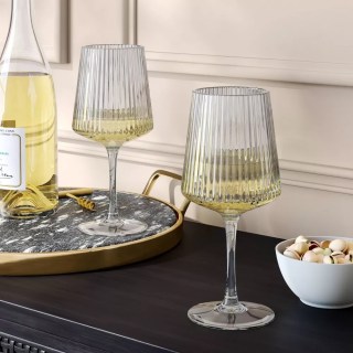 Threshold Ribbed Stemmed Cassin Wine Glass