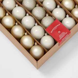 Wondershop Shatter-Resistant Round Christmas Tree Ornament Set (50 Count)