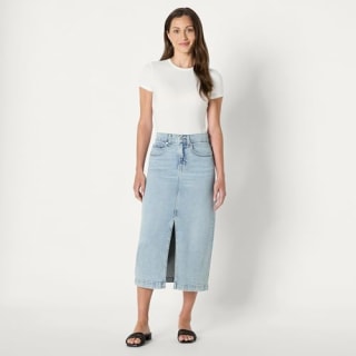 Amazon Essentials Regular-Fit High-Rise Long Jean Skirt