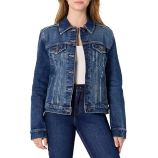 Amazon Essentials Denim Button-Front Trucker Jacket