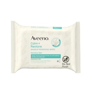 Aveeno Calm + Restore Unscented Makeup Remover Face Wipes
