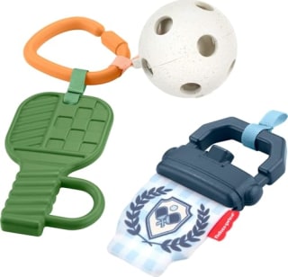 Fisher-Price Baby Toys Mini Me Moments Let’s Play Pickleball Set, 3 Sports-Themed Sensory Activities for Newborns Ages 3+ Months main image 0