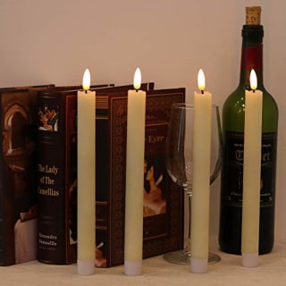 GenSwin LED Flickering Taper Candles with Remote Timer