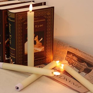 GenSwin LED Flickering Taper Candles with Remote Timer