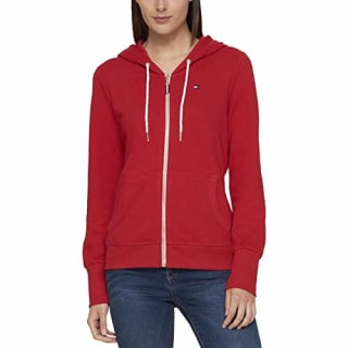 Tommy Hilfiger Flag Zip Hoodie Scarlet