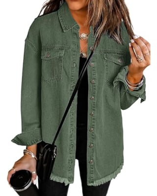 Vetinee Women's Oversized Denim Jacket