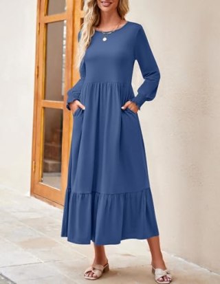 Zesica Tiered Swing Midi Dress