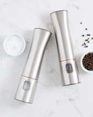 Quince Stainless Steel Electric Salt & Pepper Mill Set