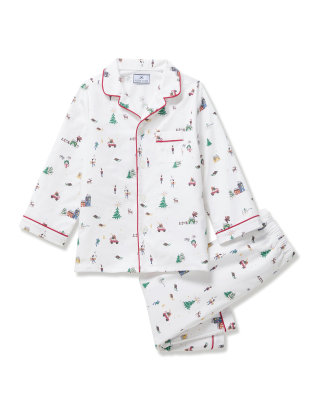 Petite Plume Kid's Twill Pajama Set in Holiday Town