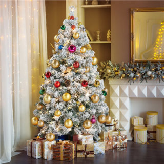Leiliany Pre-lit Flocked Artificial Christmas Tree By The Holiday Aisle