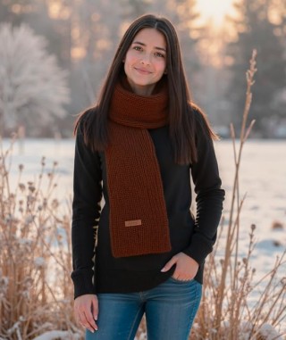 Aonal Thick Cable Knit Wrap Scarf