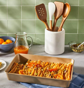 Wood Kitchen Utensil Set Brown