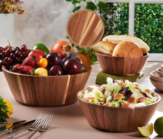 Woodenhouse Wooden Salad Bowls (Set of 3)