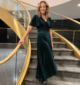 BerryGo Semi Formal Velvet Wrap Dress