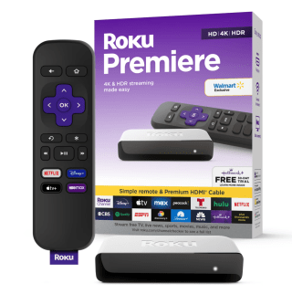 Roku Premiere 4K/HDR Streaming Media Player Wi-Fi Enabled with Premium High Speed HDMI Cable and Simple Remote