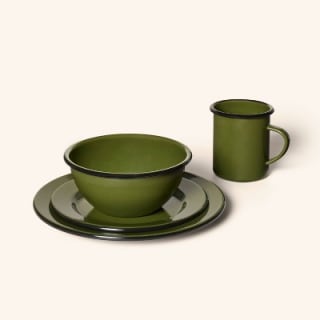 Woolrich x Target Enamel Dinnerware Set Dark (4 Piece)