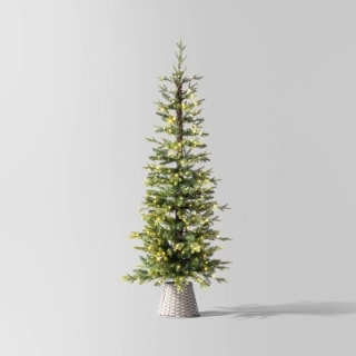 Wondershop Pre-Lit Potted Slim Balsam Artificial Christmas Tree (5 Foot)