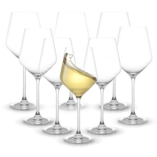 JoyJolt Layla Italian White Wine Glasses (Set of 8)